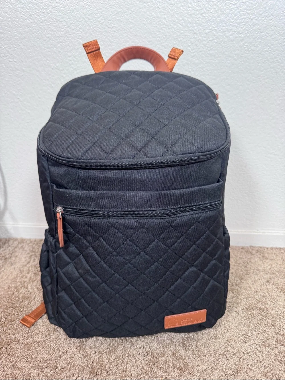 Black Quilted Baby Diaper Travel Backpack Bag Unused